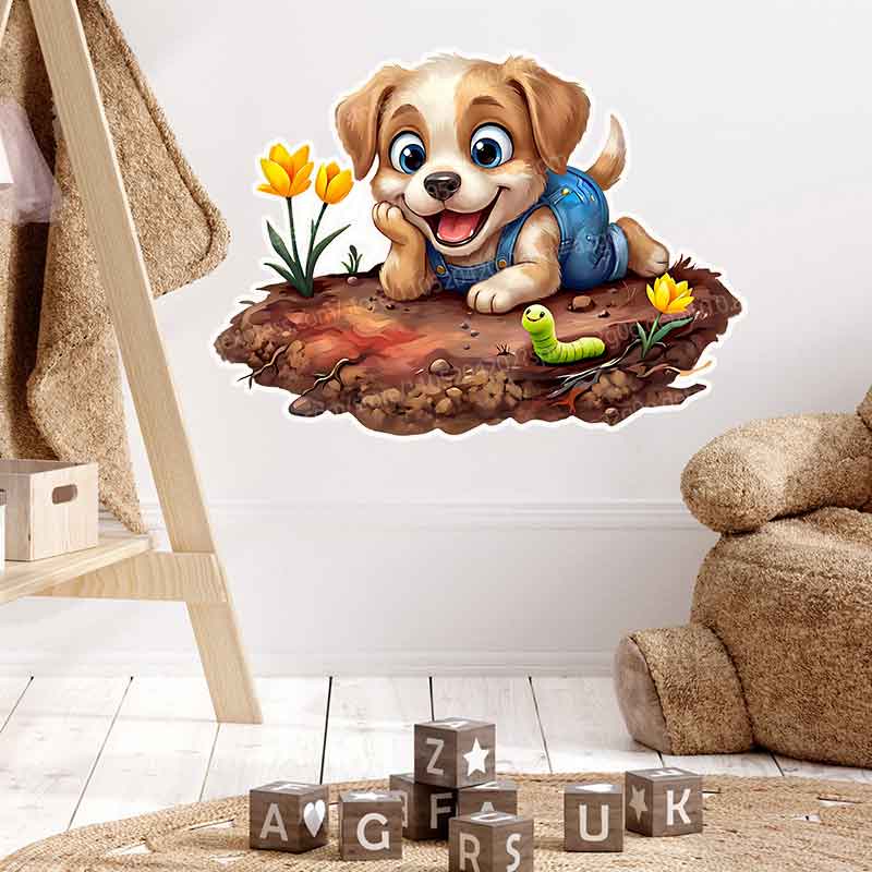 Baby Nursery Mural Wallpaper - ウッドランドベイビーインガーデン壁画ステッカー - 子供部屋の壁の装飾子供部屋の装飾寝室家族の壁紙子供部屋の装飾AA326