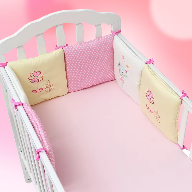 Baby Nursery Glider - 6 ピース/セットベビーベッドプロテクターベビーベッドバンパーパッドベビーベッドバンパー子供用安全ベッド周りの綿混紡ベビーベッド衝突防止落下防止
