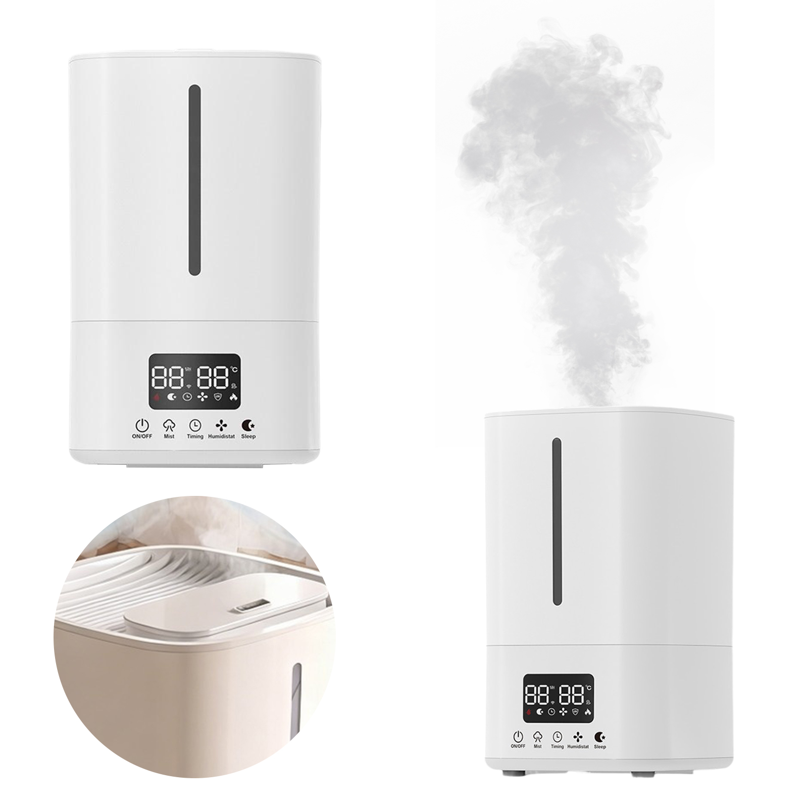 Baby Nursery Air Purifier - 5Lスマート加湿器（空気清浄機付き）クールミスト加湿器、上部給水式、赤ちゃんの保育室や植物、室内用