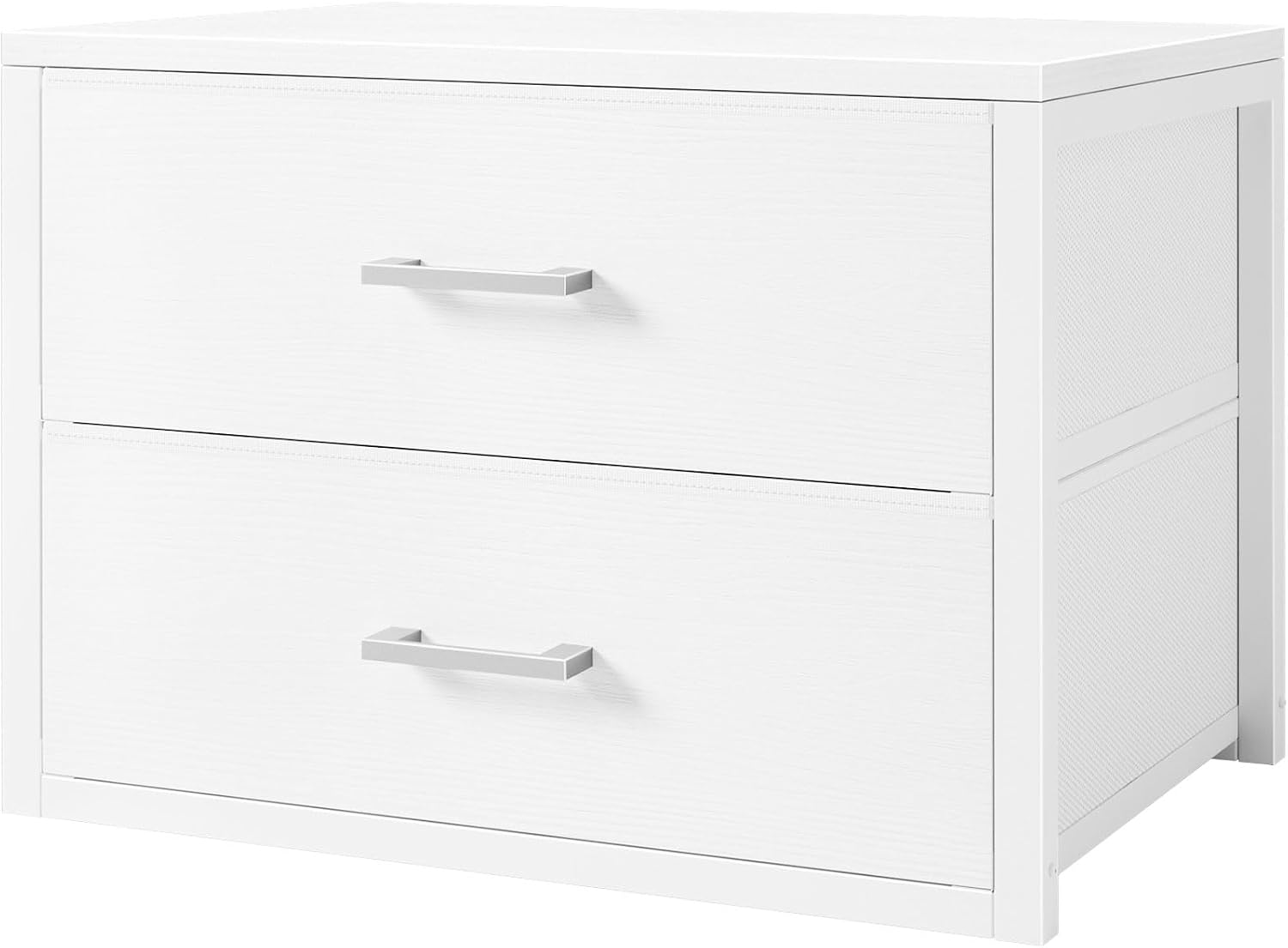 Drawer Dresser White - 2段引き出し付きモダンファブリック製スタッカブル収納チェスト、ホワイト、寝室＆オフィスのクローゼット用