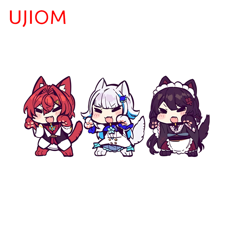 Baby Nursery Wallpaper Girl - UJIOM ちびホロライブ 3 人の女の子の壁のステッカーおかしい赤ちゃん保育室クールなデカール防水アート DIY ホームアニメ壁紙