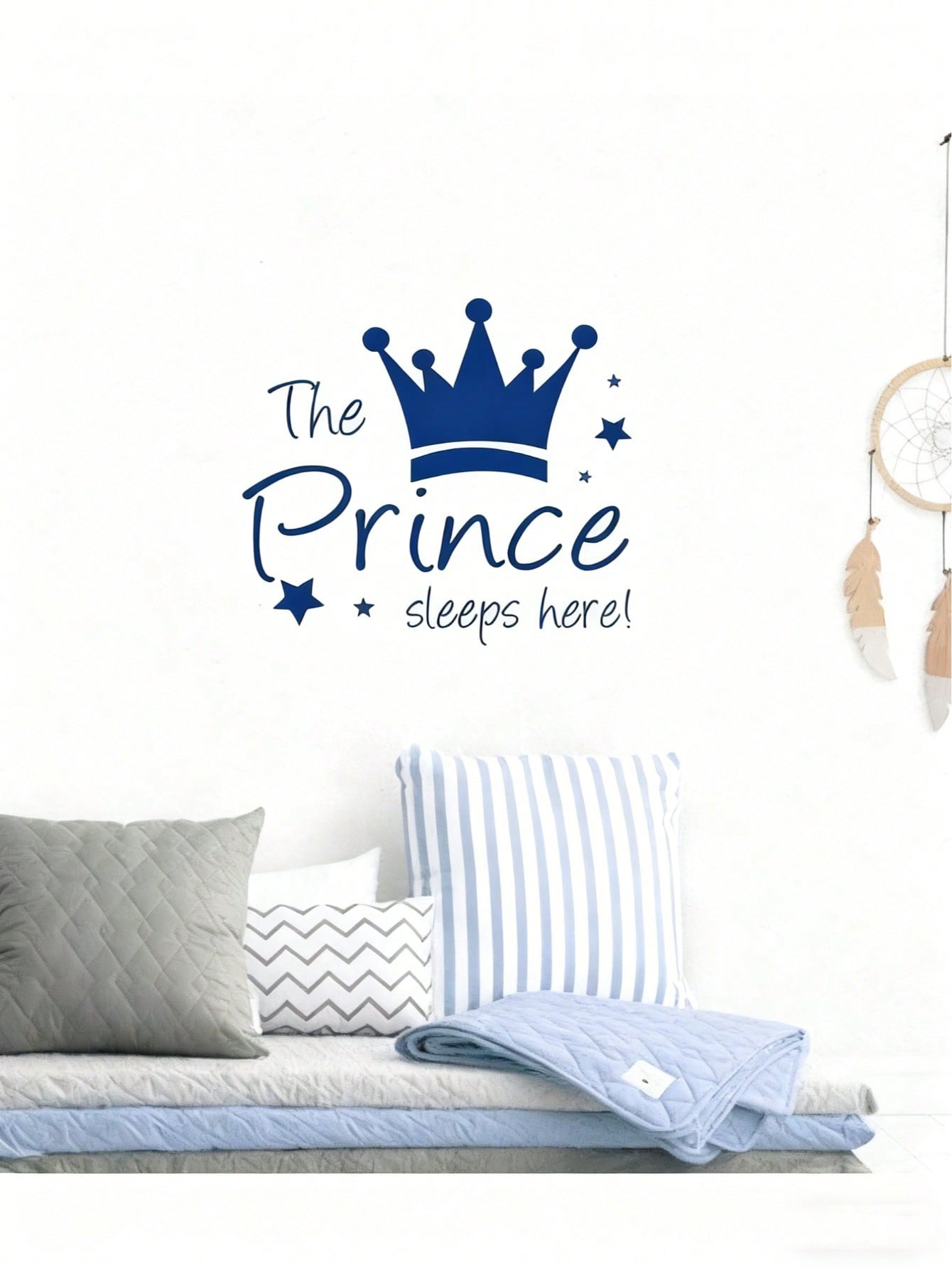 Baby Nursery Wallpaper Girl - 取り外し可能なプリンセスクラウンウォールステッカー「プリンセスはここに眠る」文字入りデカール、女の子の寝室や保育園の装飾に