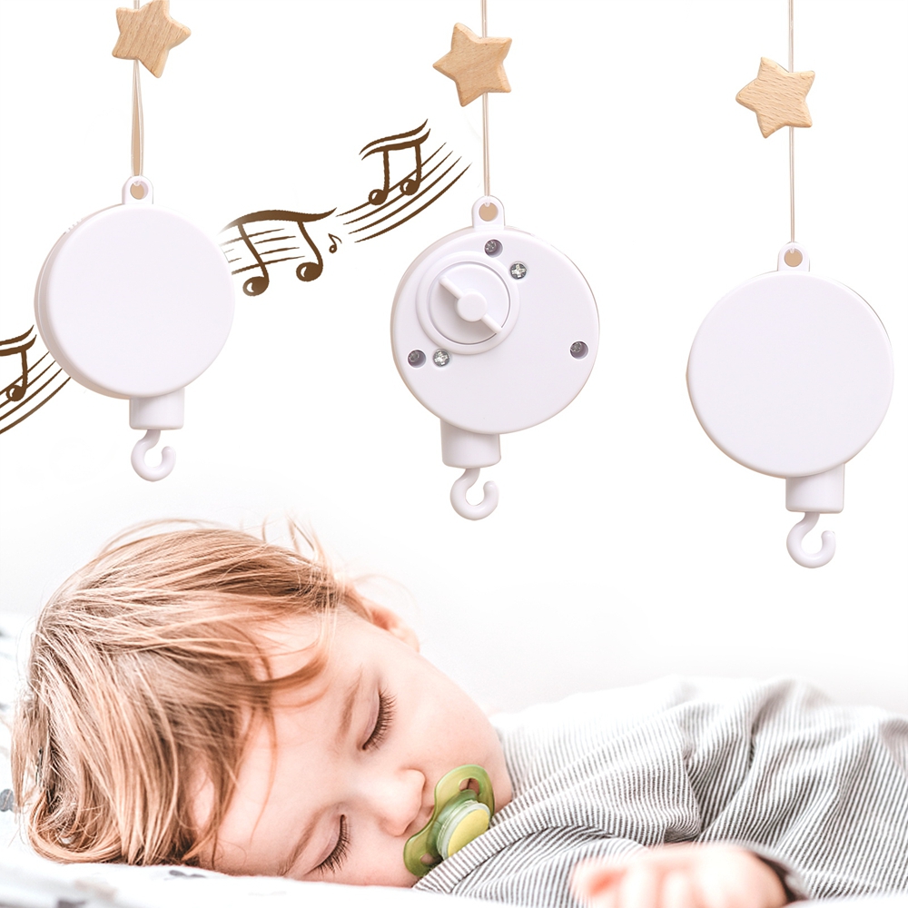 Baby Nursery Song - ベビーベッド用回転式オルゴール、0〜12ヶ月の赤ちゃん向け、歌付き、木製、吊り下げ式おもちゃ、モーターアクセサリー、ペンダントおもちゃ、保育園用、木目調
