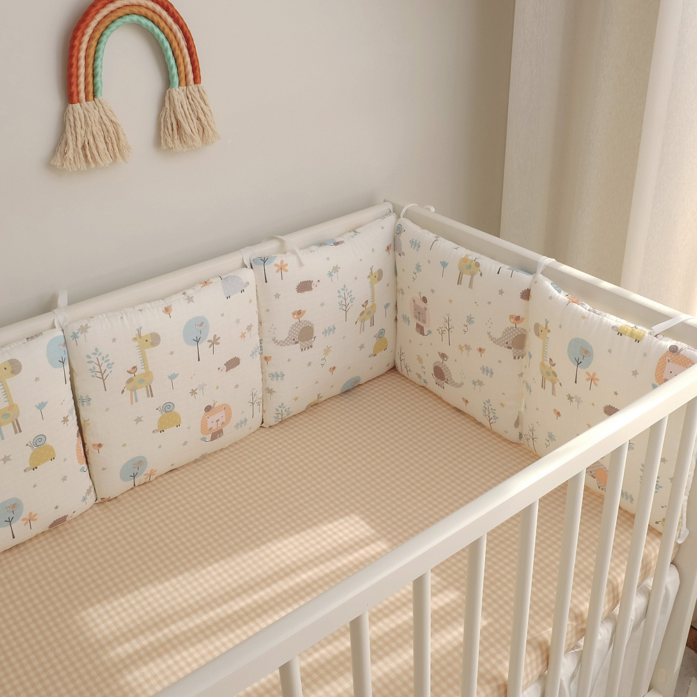 Baby Nursery Glider - 新生児用ベッド,バンパー,衝突防止,取り外し可能な安全レール,洗える,6個