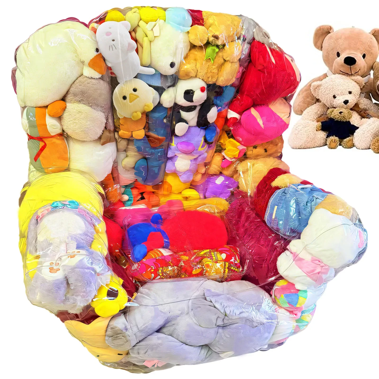 Baby Nursery Chair - 180L PVCクリアぬいぐるみチェアカバー 防水ぬいぐるみシートカバー 大容量衣類おもちゃ収納バッグ 子供部屋用