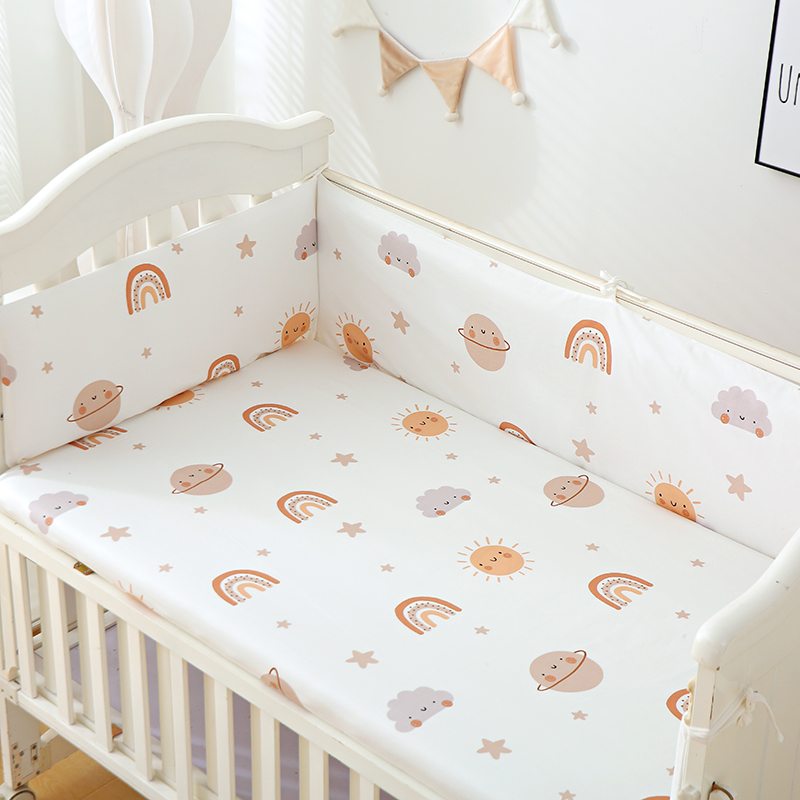 Baby Nursery Glider - 1pc ベビーベッドガードレールソフトパッド、幼児用ベビーベッドバンパーライナー、漫画プリントクッション付きベッドフェンス、ワンピース、長さ120/180/200cm
