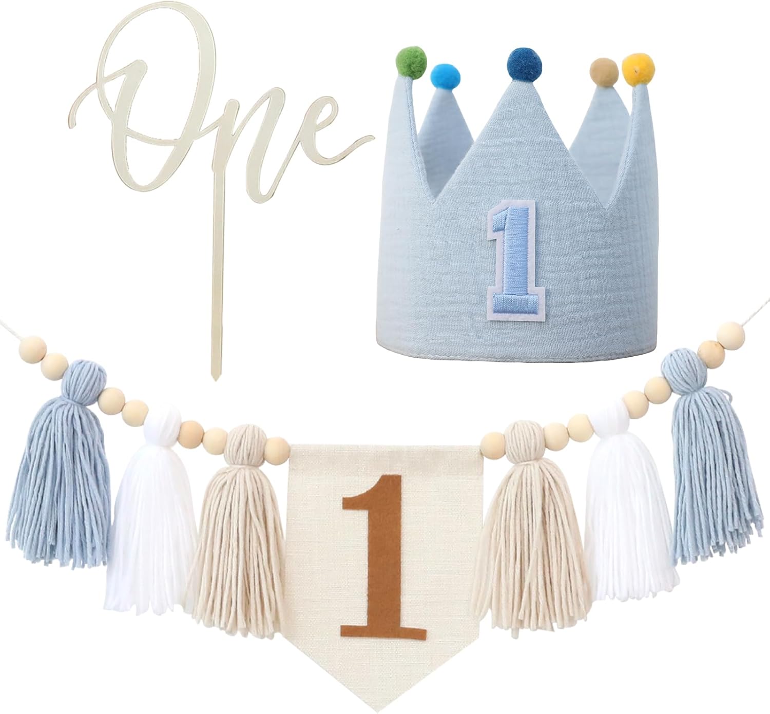 Baby Nursery Chair - 赤ちゃんの最初の誕生日パーティーの装飾ブルーハイチェアバナー背景 1st 誕生日保育園壁掛け自由奔放に生きる家の装飾