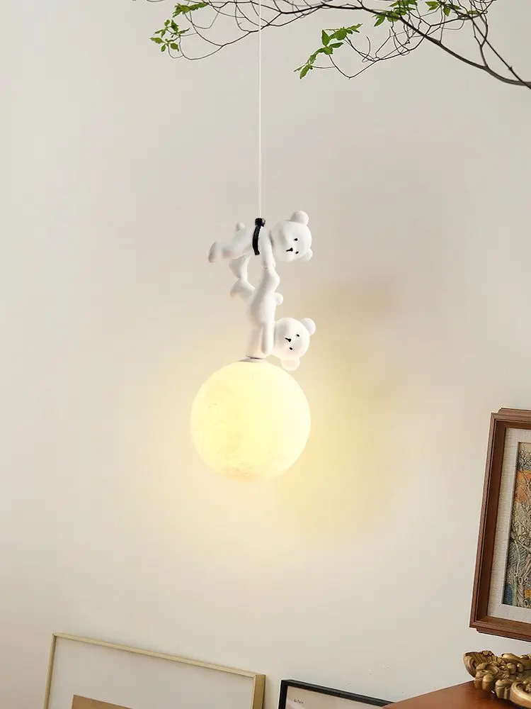 Baby Nursery Light - クマランプ漫画保育園ベッドサイドペンダント樹脂子供の寝室吊り下げライト赤ちゃん女の子男の子器具家の装飾インテリアアート