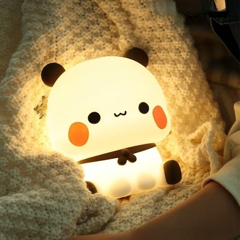 Baby Nursery Light - パンダLEDナイトライトランプ 可愛い漫画風パットランプ 動物寝室装飾リビングルーム人形ギフト 子供用ベビーナイトライト