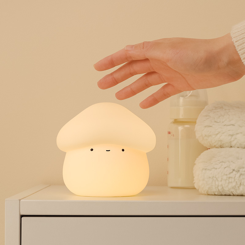 Baby Nursery Light - 1 個キノコヘッドシリコンナイトライト USB 充電式タイマー調光可能なベッドサイドランプ赤ちゃん保育園の雰囲気用