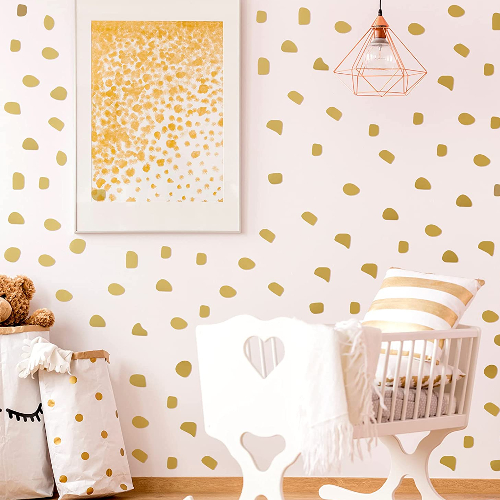 Baby Nursery Wallpaper Girl - 子供部屋用の粘着性ビニール壁紙,不規則なドットのパターン,かわいい,家の装飾,ピース/セット