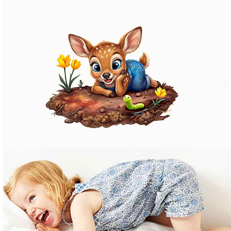 ウッドランドベイビーインガーデン壁画ステッカー - 子供部屋 - Baby Nursery Mural Wallpaper のレビューと価格