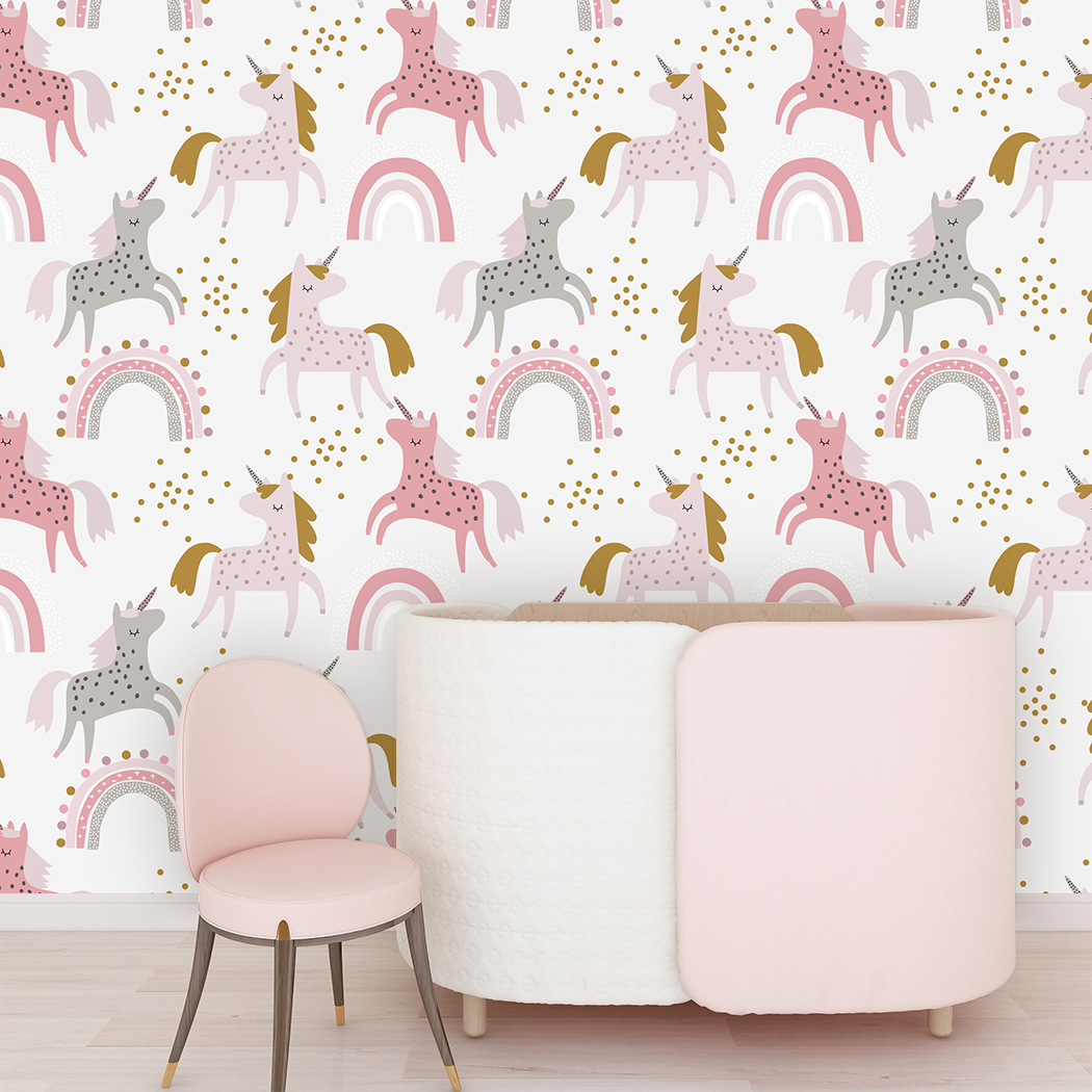 生まれたばかりの男の子と女の子のための動物の壁のステッカー, - Baby Nursery Wallpaper Girl のレビューと価格