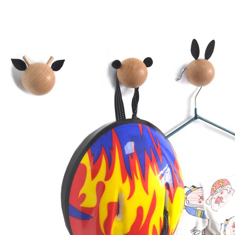 モダンミニマリスト木製フック子供部屋漫画動物ヘッド壁掛けフッ - Baby Nursery Hooks のレビューと価格