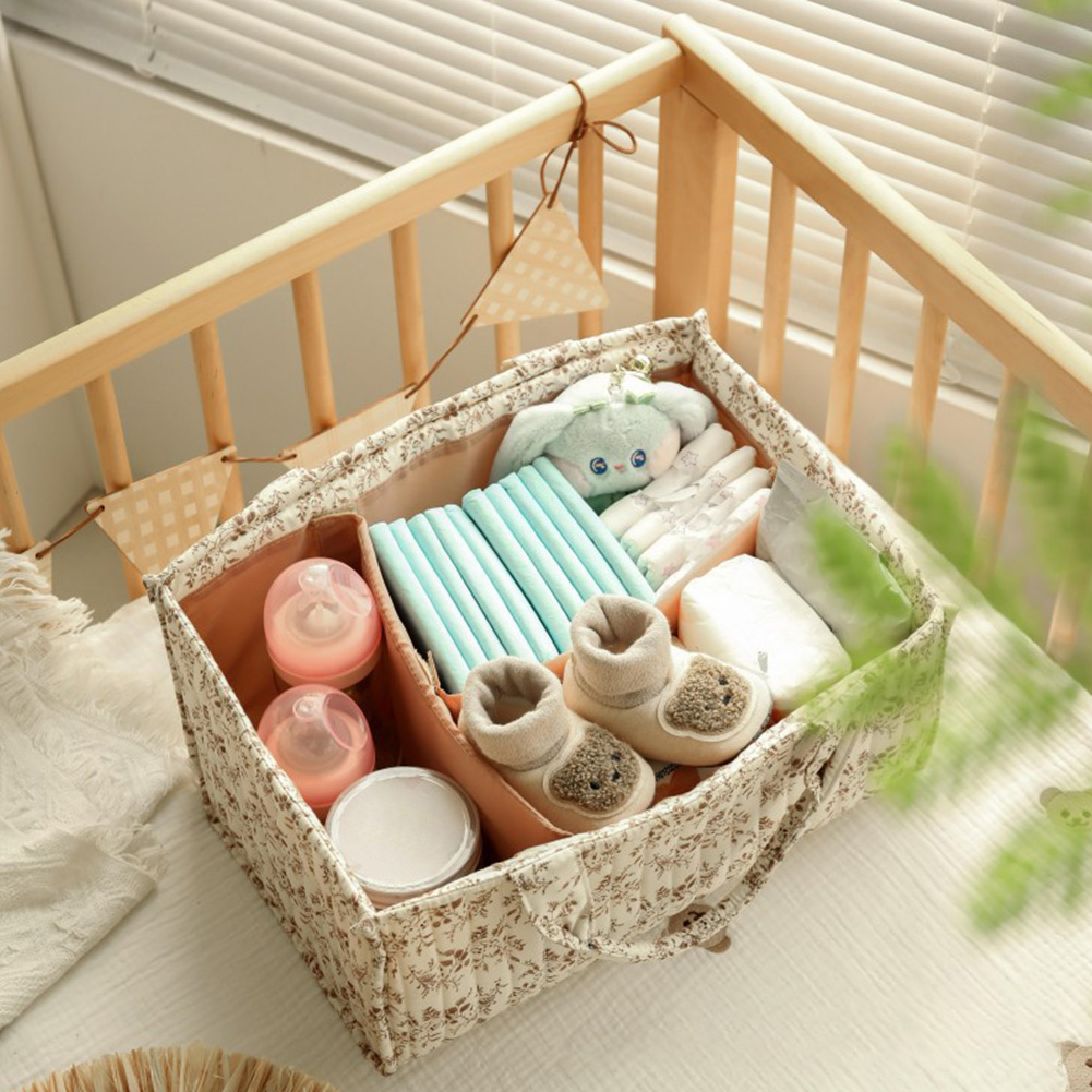 花柄の保育園用収納バスケット、取り外し可能な仕切り付き、おむ - Baby Nursery Basket のレビューと価格