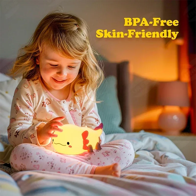 かわいいアホロートルナイトライトシリコン製保育園用睡眠ランプ - Baby Nursery Light のレビューと価格