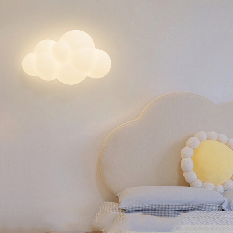 白いクラウドウォールランプ,子供部屋,保育園,星の形,ベッド - Baby Nursery Light のレビューと価格