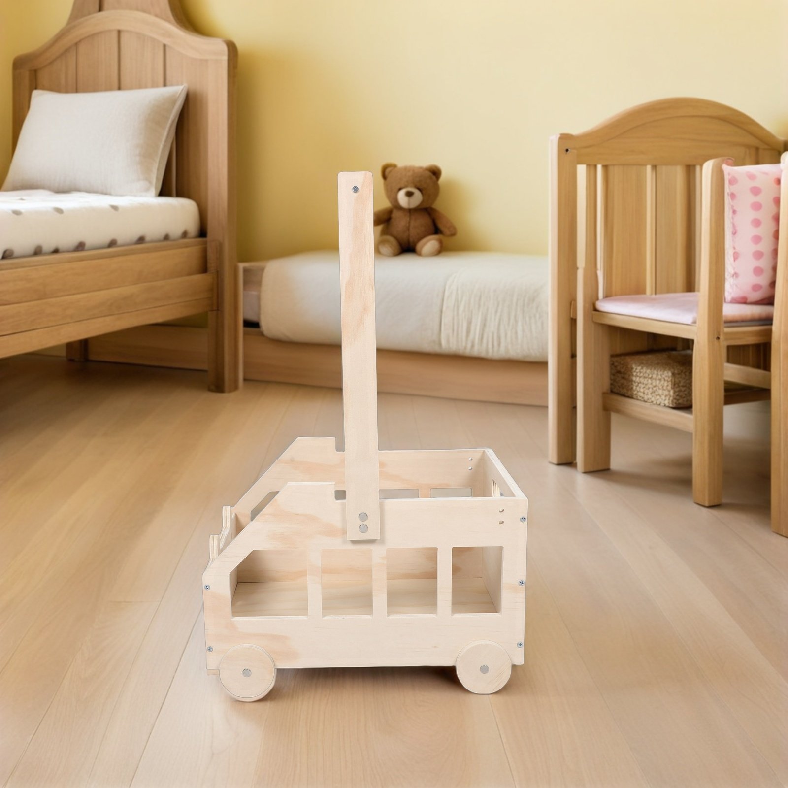 木製ベビーシャワー用収納箱（キャスター付き、高めの取っ手、多 - Baby Nursery Basket のレビューと価格