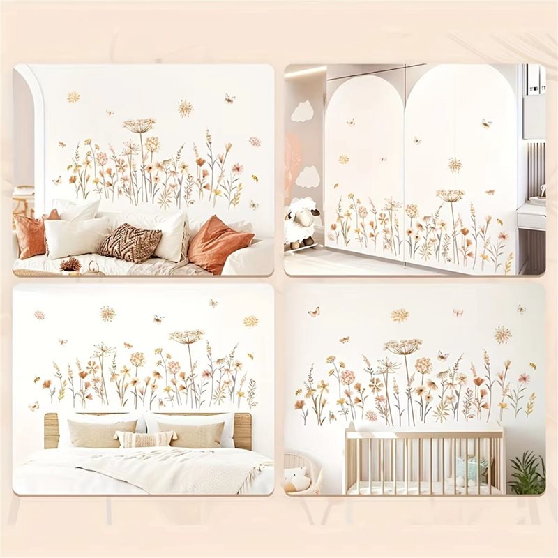 【効率的】2X ボヘミアンフラワーウォールステッカー ワイル - Baby Nursery Wallpaper Girl のレビューと価格