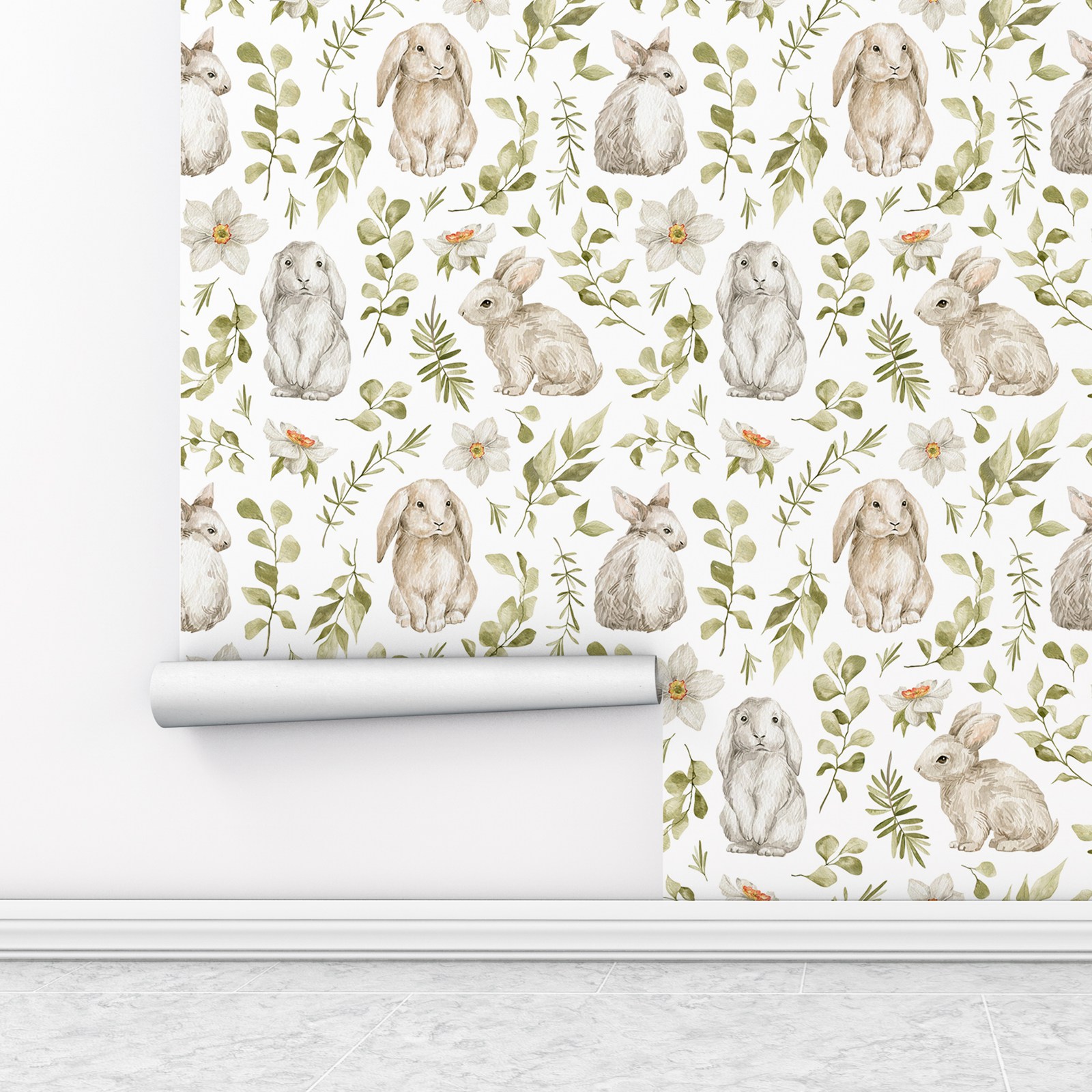 子供部屋用のウサギの壁紙,保育園の壁の装飾,女の赤ちゃんの部 - Baby Nursery Wallpaper Girl のレビューと価格