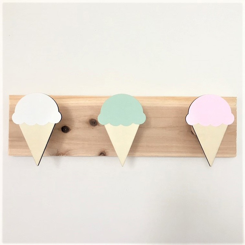 女の子のための装飾的なフック,壁のコートラック,アイスクリー - Baby Nursery Hooks のレビューと価格