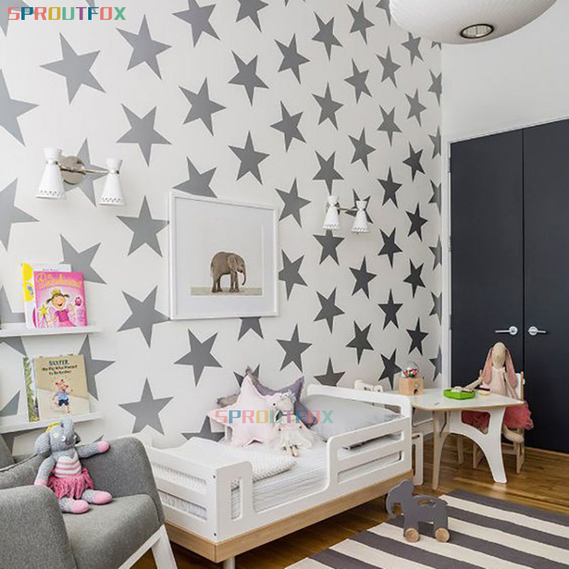 Diy ビッグスタービニールステッカー寝室アート壁画リムーバ - Baby Nursery Mural Wallpaper のレビューと価格