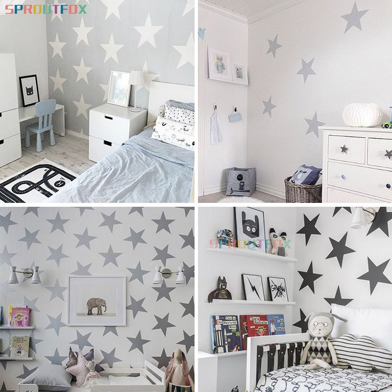 Diy ビッグスタービニールステッカー寝室アート壁画リムーバ - Baby Nursery Mural Wallpaper のレビューと価格