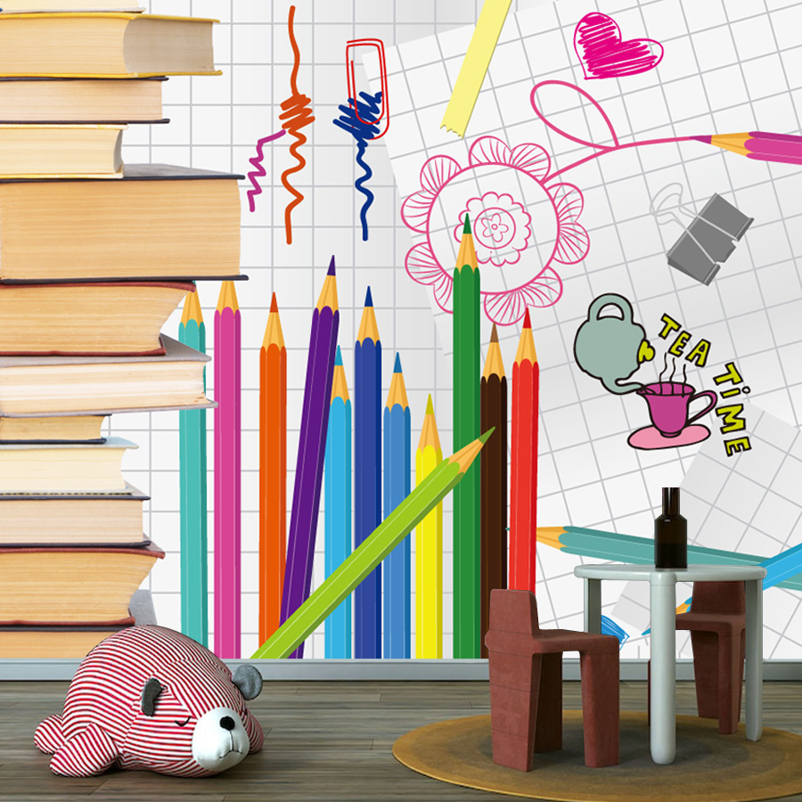 リビングルーム、本、絵画の壁、家の装飾、子供部屋、ベビーベッ - Baby Nursery Mural Wallpaper のレビューと価格