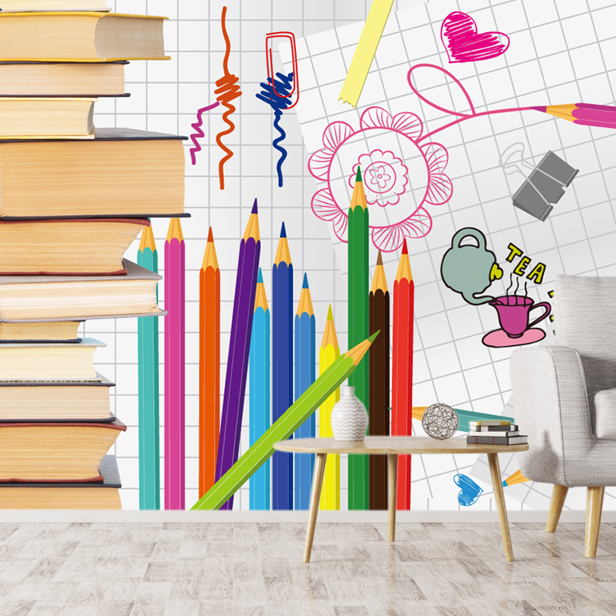リビングルーム、本、絵画の壁、家の装飾、子供部屋、ベビーベッ - Baby Nursery Mural Wallpaper のレビューと価格