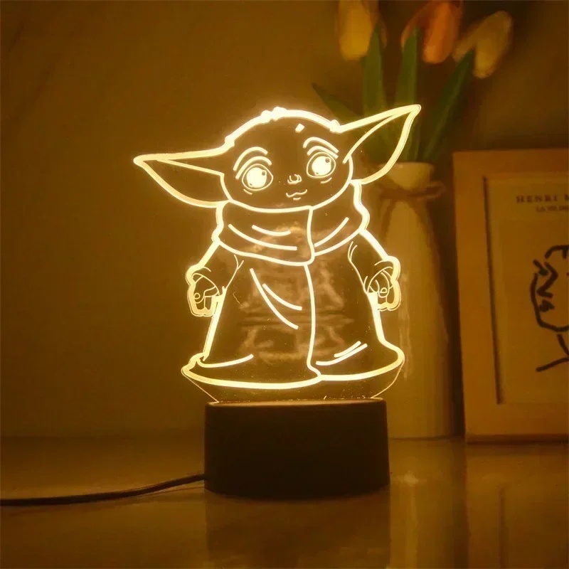 漫画3Dアニメランプ ヨーダベビーナイトライト ルームデコレ - Baby Yoda Nursery のレビューと価格