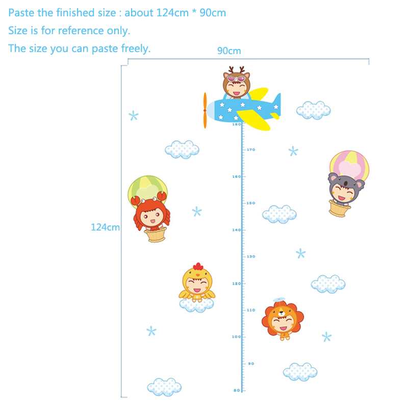 漫画子供身長壁ステッカー子供部屋の装飾壁画リムーバブルデカー - Baby Nursery Mural Wallpaper のレビューと価格