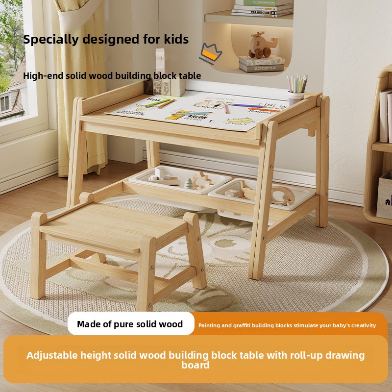 無垢材のテーブルと椅子、長方形の昇降式で調節可能なベビーホー - Baby Nursery Chair のレビューと価格