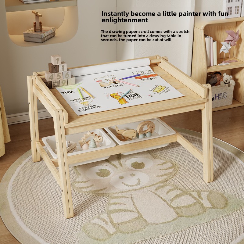 無垢材のテーブルと椅子、長方形の昇降式で調節可能なベビーホー - Baby Nursery Chair のレビューと価格