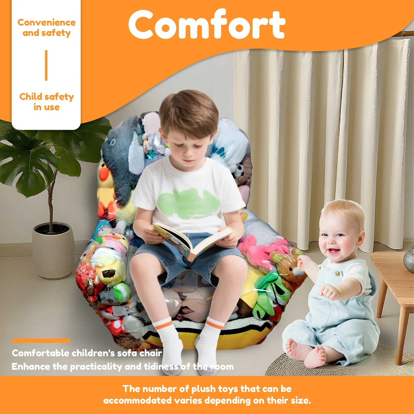 180L PVCクリアぬいぐるみチェアカバー 防水ぬいぐるみ - Baby Nursery Chair のレビューと価格