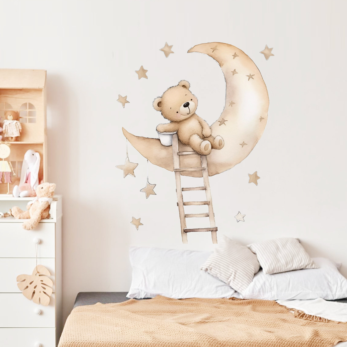 かわいい漫画のクマの壁ステッカー子供部屋用女の子男の子ベビー - Baby Nursery Wallpaper Girl のレビューと価格