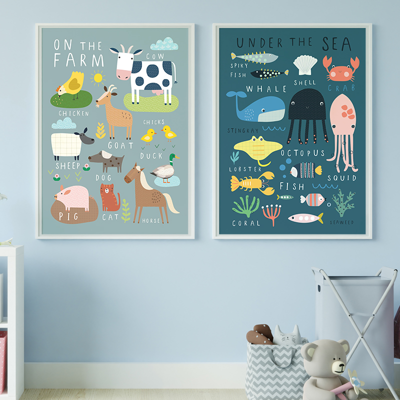 海の下でプリントオンザファームアルファベット保育園装飾写真キ - Baby Nursery Under The Sea のレビューと価格
