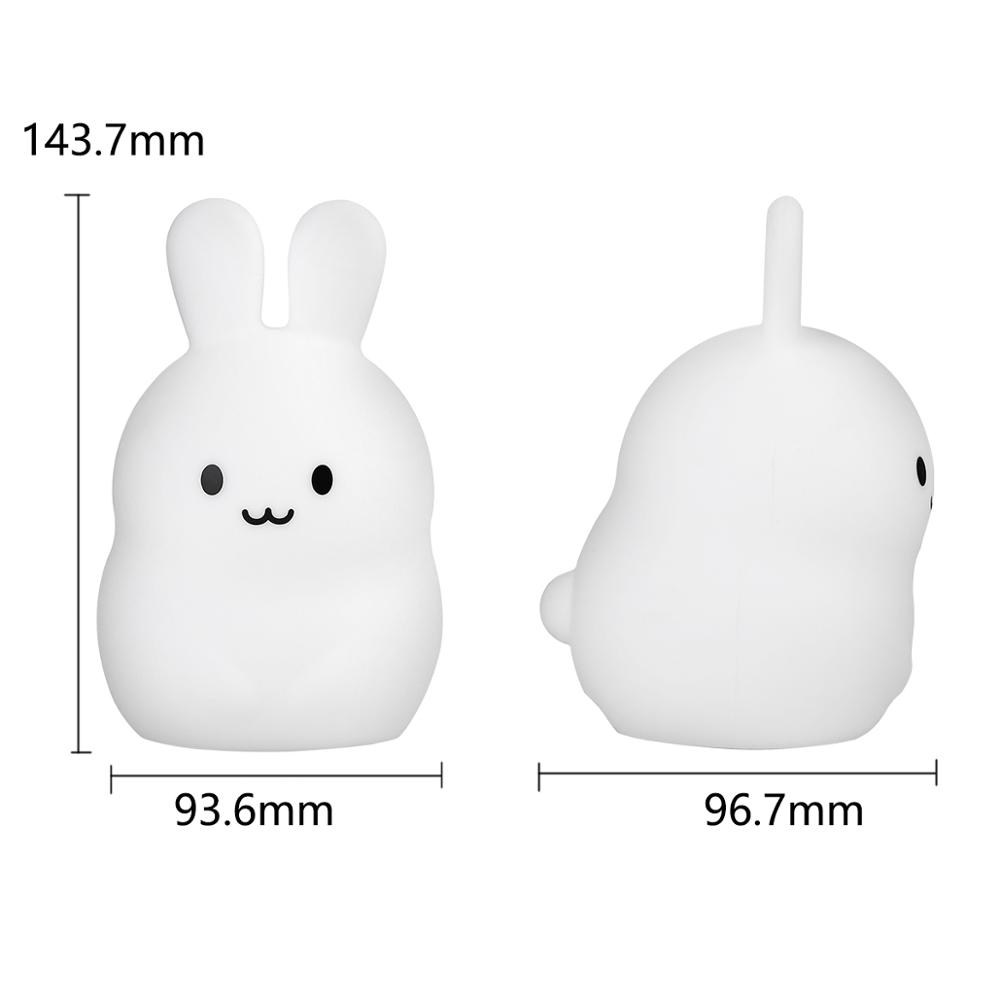 タッチセンサーウサギナイトライトリモコン9色LED調光可能タ - Baby Nursery Light のレビューと価格