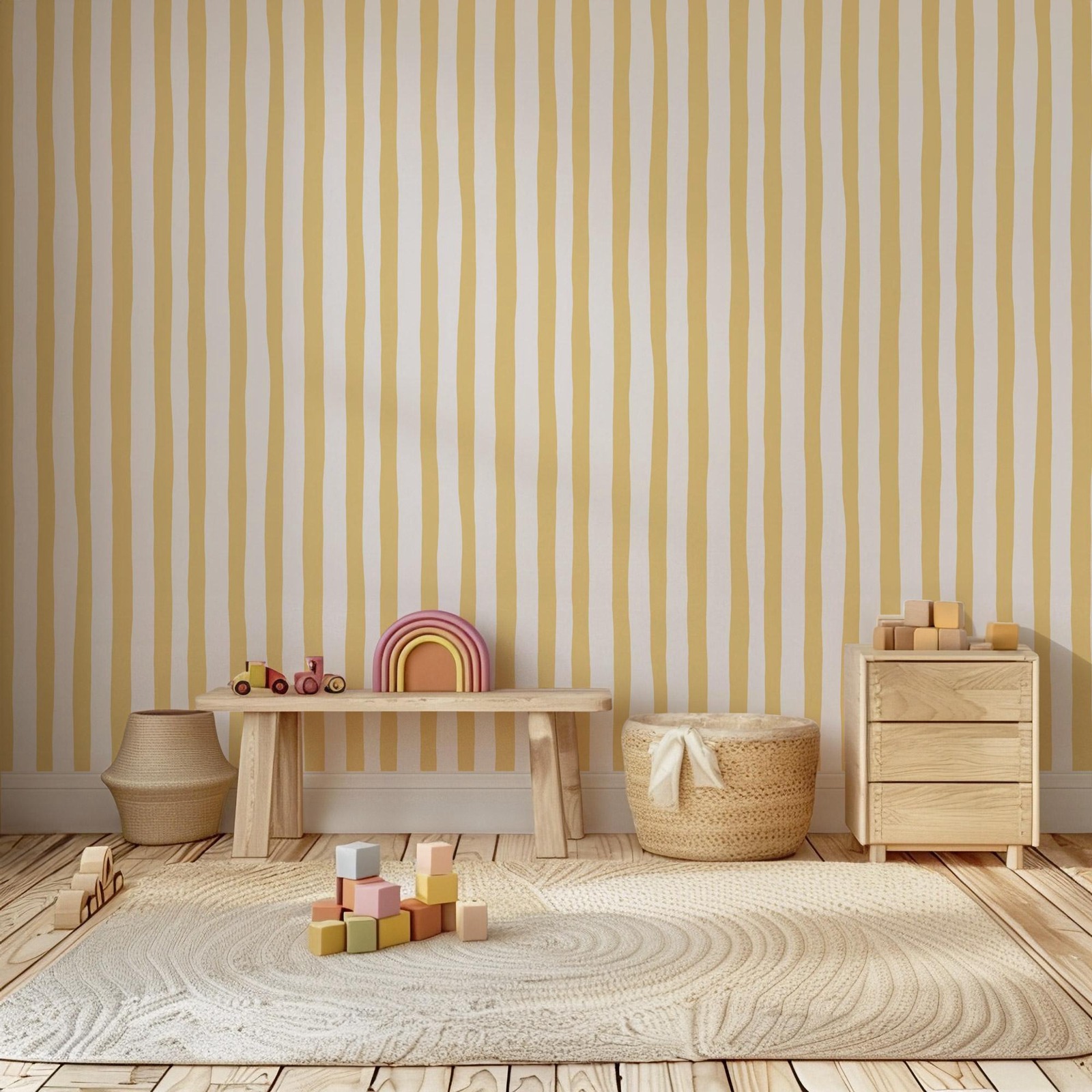 サンシャインイエローのゆらぎ模様の壁紙、剥がして貼るだけ、ソ - Baby Nursery Yellow のレビューと価格