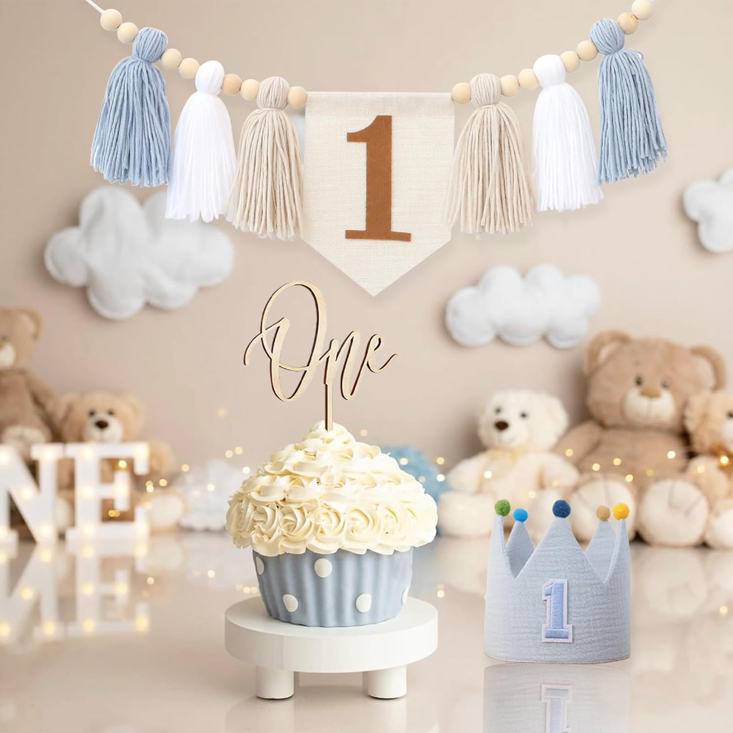 赤ちゃんの最初の誕生日パーティーの装飾ブルーハイチェアバナー - Baby Nursery Chair のレビューと価格