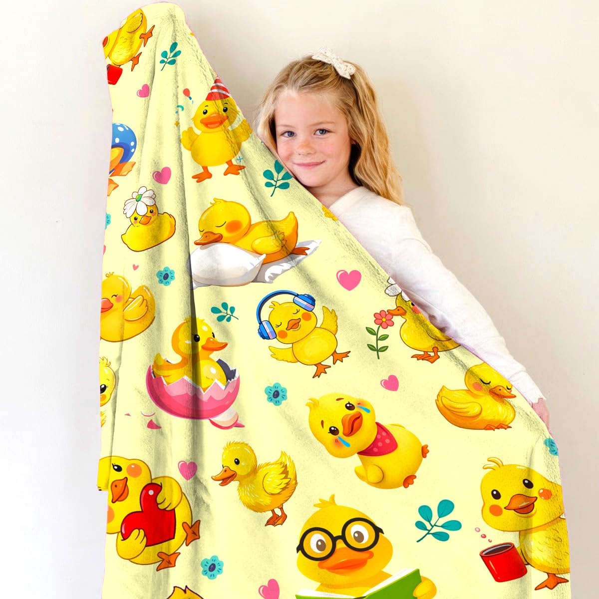 黄色いひよこ柄アニマルプリントブランケットスロー子供用保育園 - Baby Nursery Yellow のレビューと価格