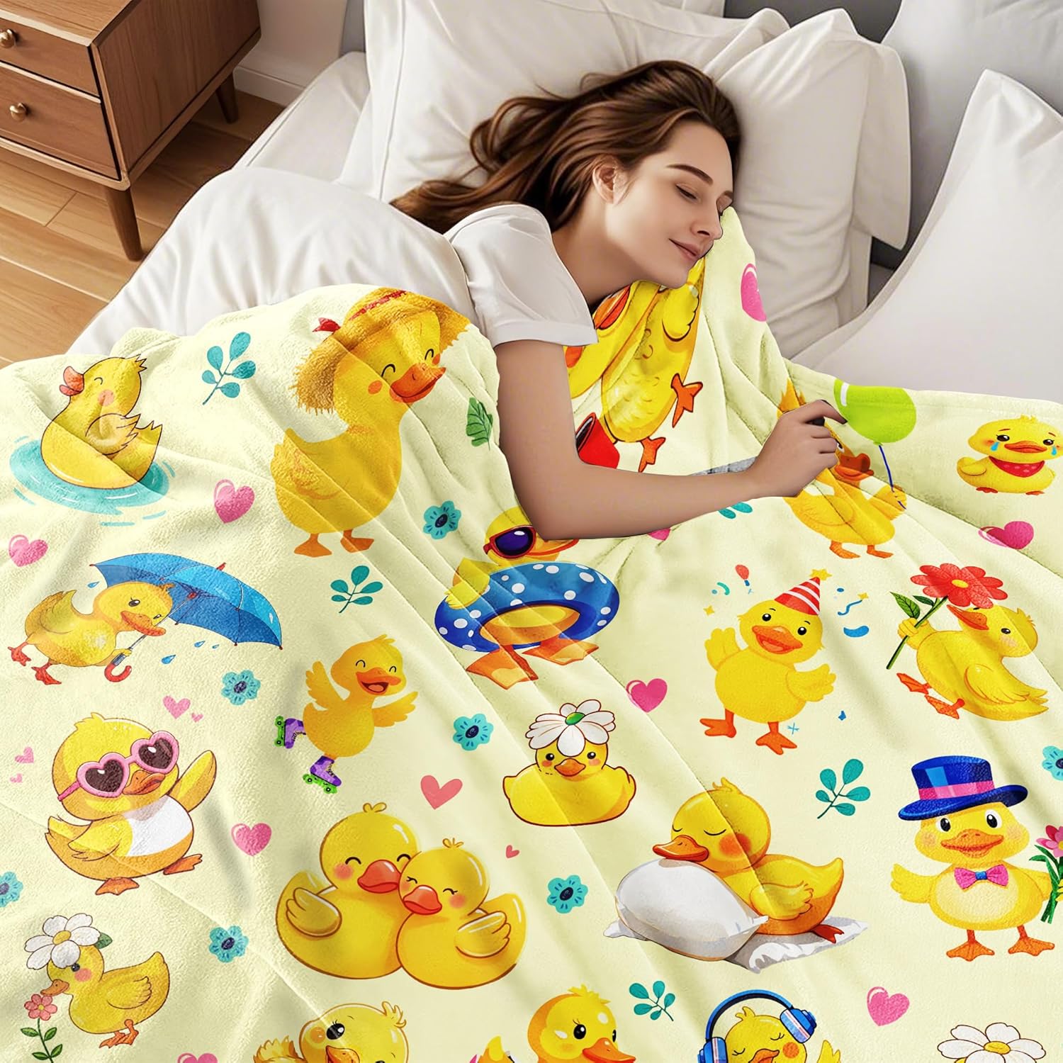 黄色いひよこ柄アニマルプリントブランケットスロー子供用保育園 - Baby Nursery Yellow のレビューと価格
