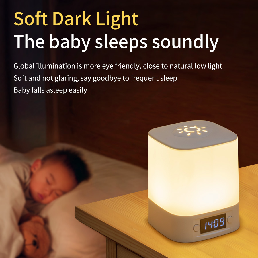 LED テーブルランプ USB 充電式 時間表示付き時計 タ - Baby Nursery Light のレビューと価格