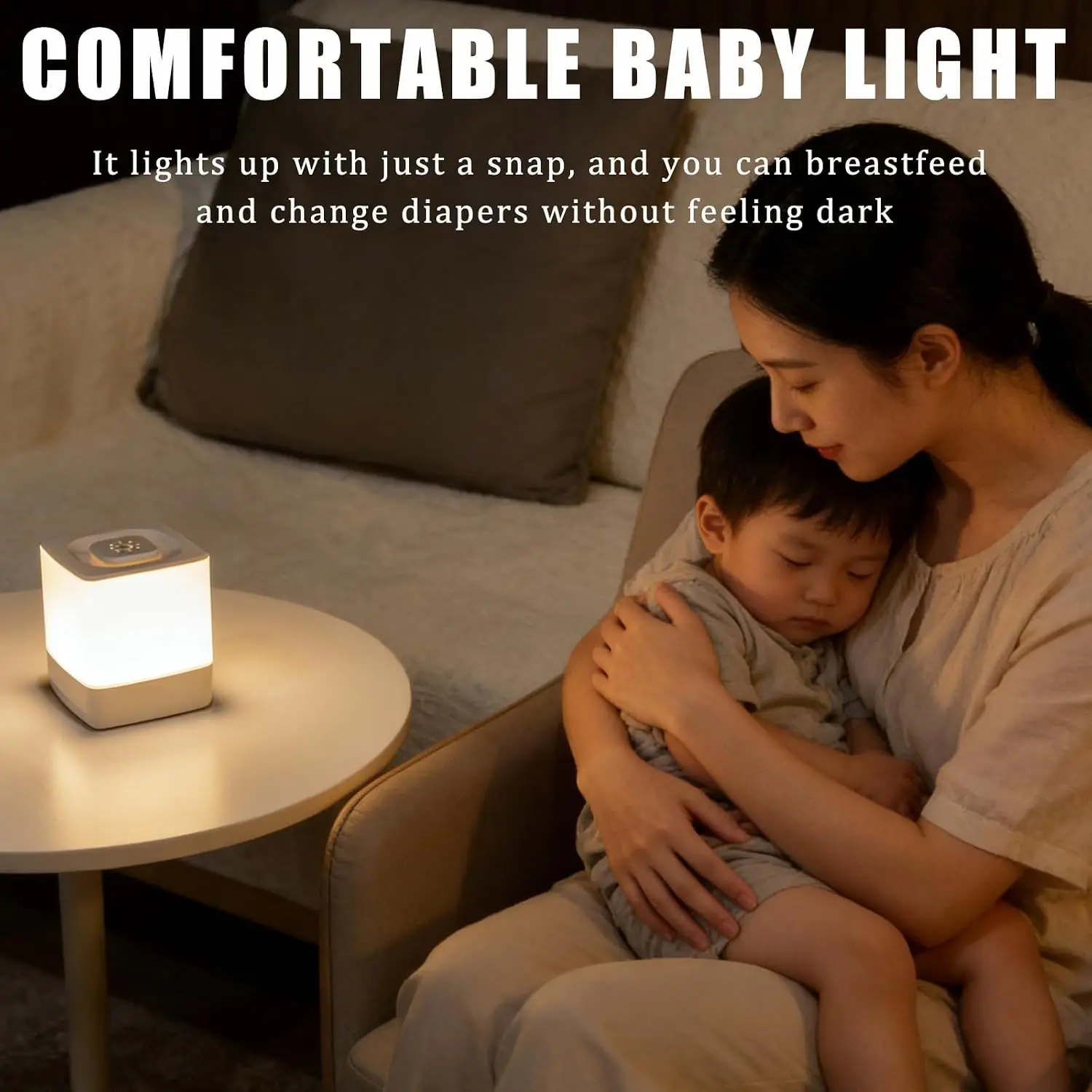 LEDナイトライトベッドサイドランプ、タッチリモコン付きポー - Baby Nursery Light のレビューと価格