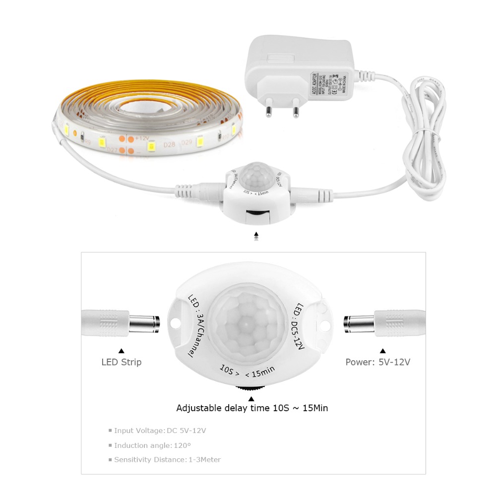ワイヤレス PIR モーションセンサー LED ストリップラ - Drawer Dresser White のレビューと価格