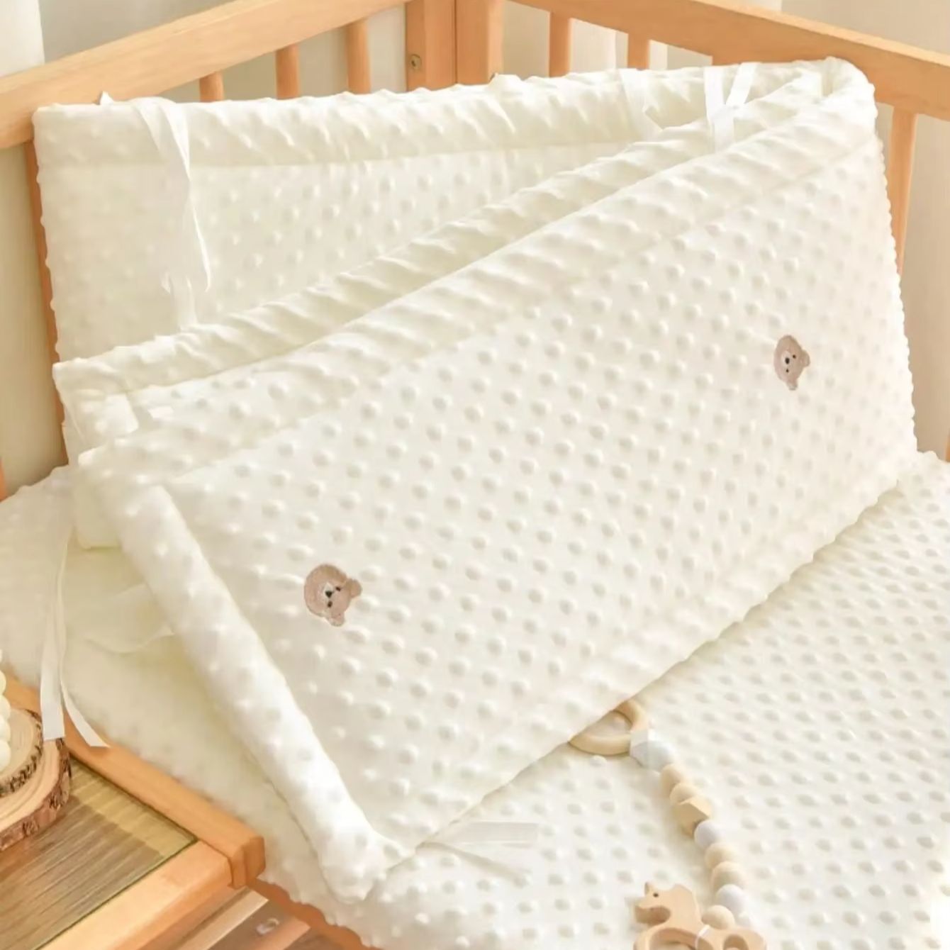 ソリッドカラーベビーベッドフェンス綿製ベッド保護柵厚みのある - Baby Nursery Glider のレビューと価格