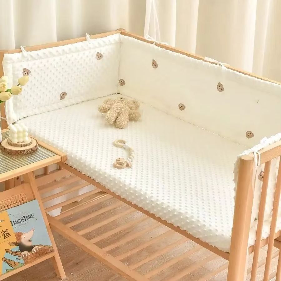 ソリッドカラーベビーベッドフェンス綿製ベッド保護柵厚みのある - Baby Nursery Glider のレビューと価格
