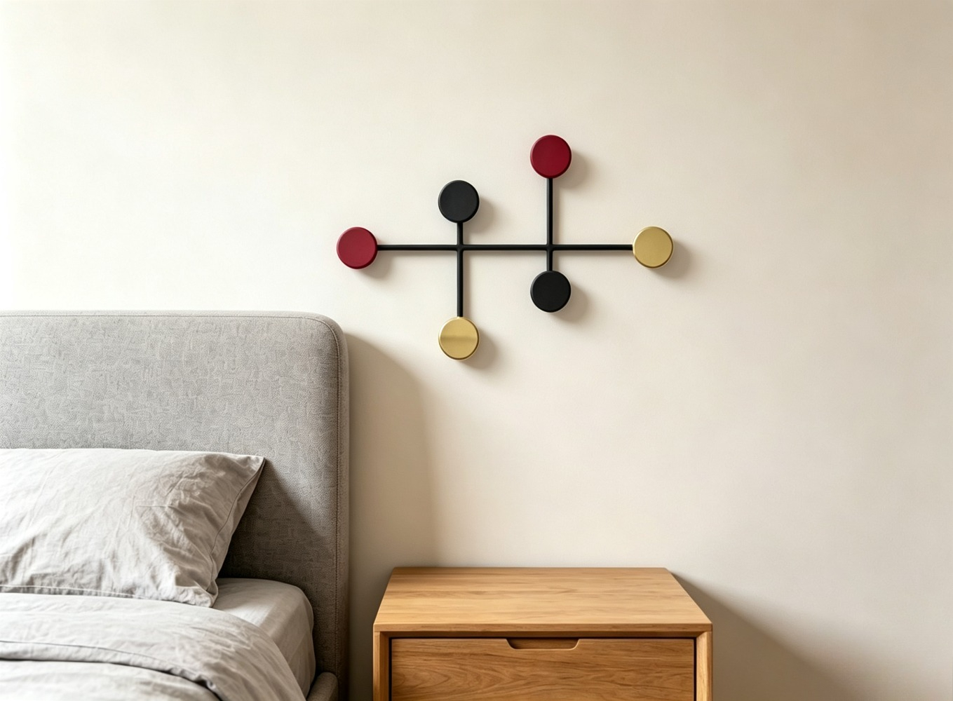 モダンな黒色の金属製壁掛けコートラック、5つのフック付き丸型 - Baby Nursery Hooks のレビューと価格