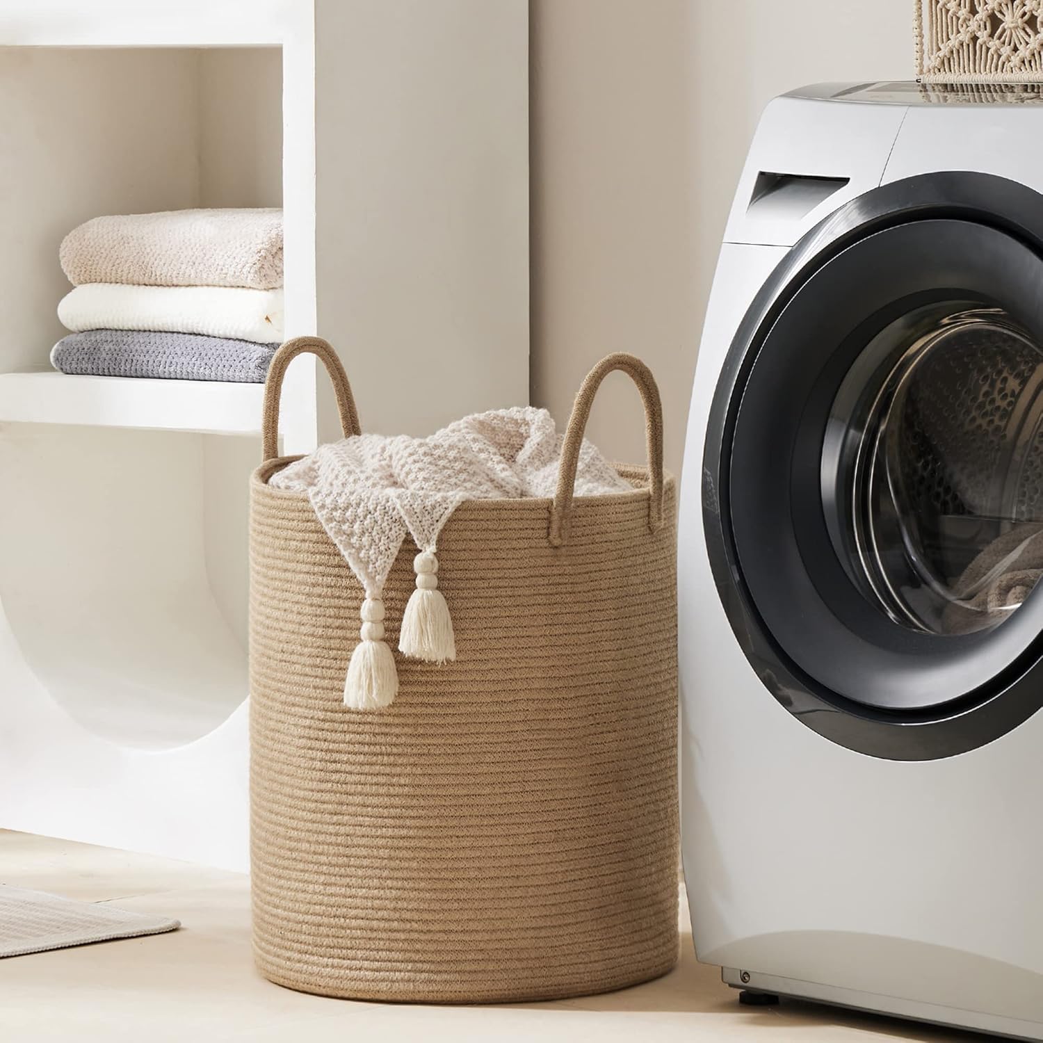 大きな収納バスケット、背の高い装飾的なランドリーハンパー、ハ - Baby Nursery Basket のレビューと価格