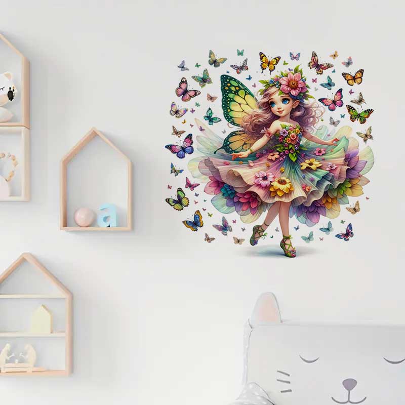 妖精の壁のステッカーベビーキッズルーム装飾壁画自己粘着寝室ホ - Baby Nursery Mural Wallpaper のレビューと価格
