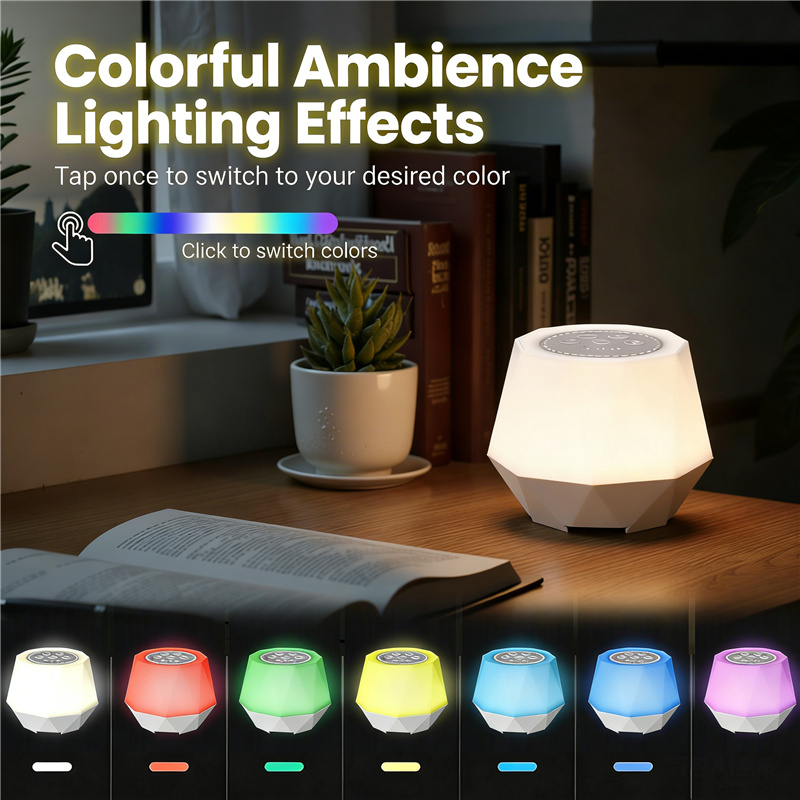 ホワイトノイズマシン ナイトライト付き 1200mAh充電式 - Baby Nursery Colors のレビューと価格